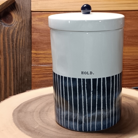 Rae Dunn HTF Indigo collection HOLD canister - Picture 1 of 4